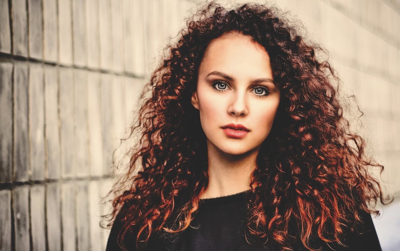 Woman with frizzy hair