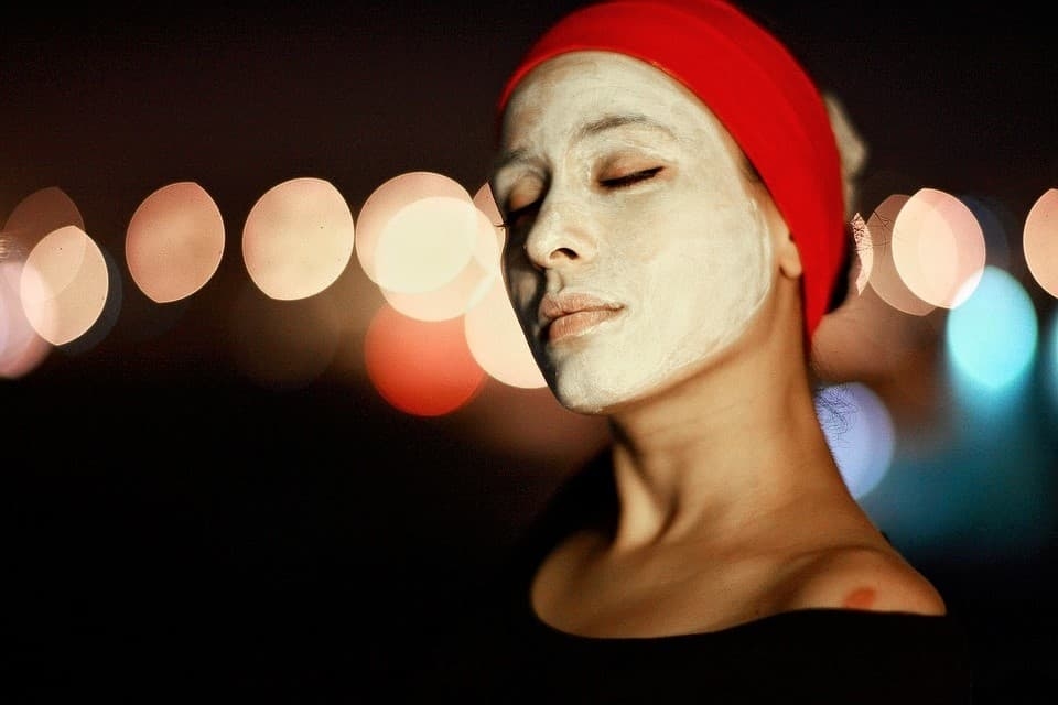 Woman with facial mask