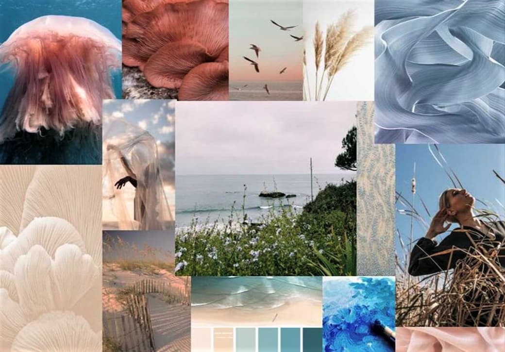 Mood board inspiration from Laguna Beach figured in Zurishaddai Calixtro's collection. Photo courtesty Zurishaddai Calixtro