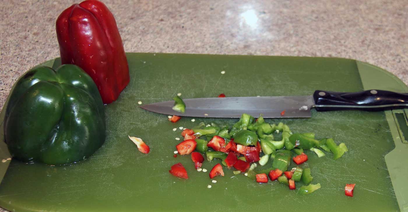 Chopped bell peppers