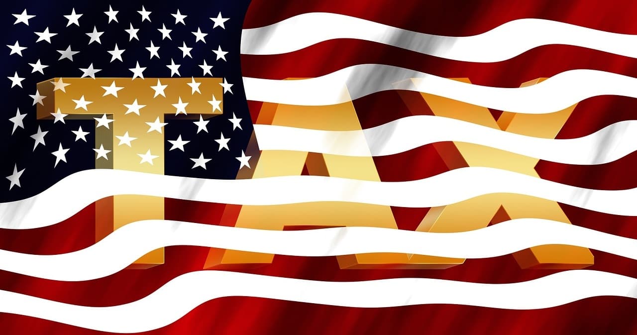 Taxes American flag