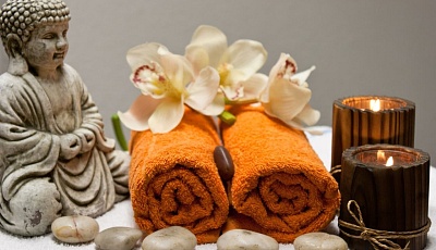 Spa towels with Buddha