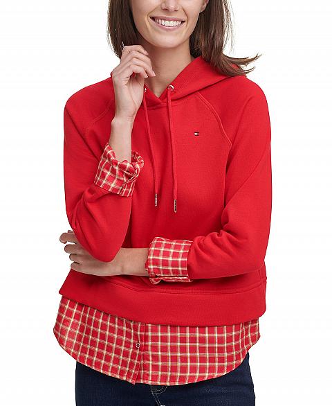 Tommy hilfiger best sale red hoodie women's